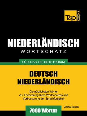 cover image of Deutsch-Niederländischer Wortschatz für das Selbststudium